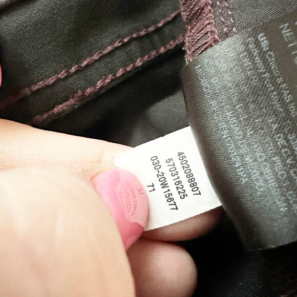 WHBM Curvy High Rise Burgundy Coated Skinny Pants‎ Jeans Women’s Size 12 - Picture 11 of 14